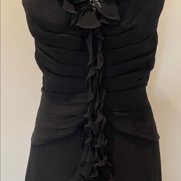 Donna Ricco Collection black ruffled front sleeveless prom evening gown Sz 6 - Picture 4 of 13